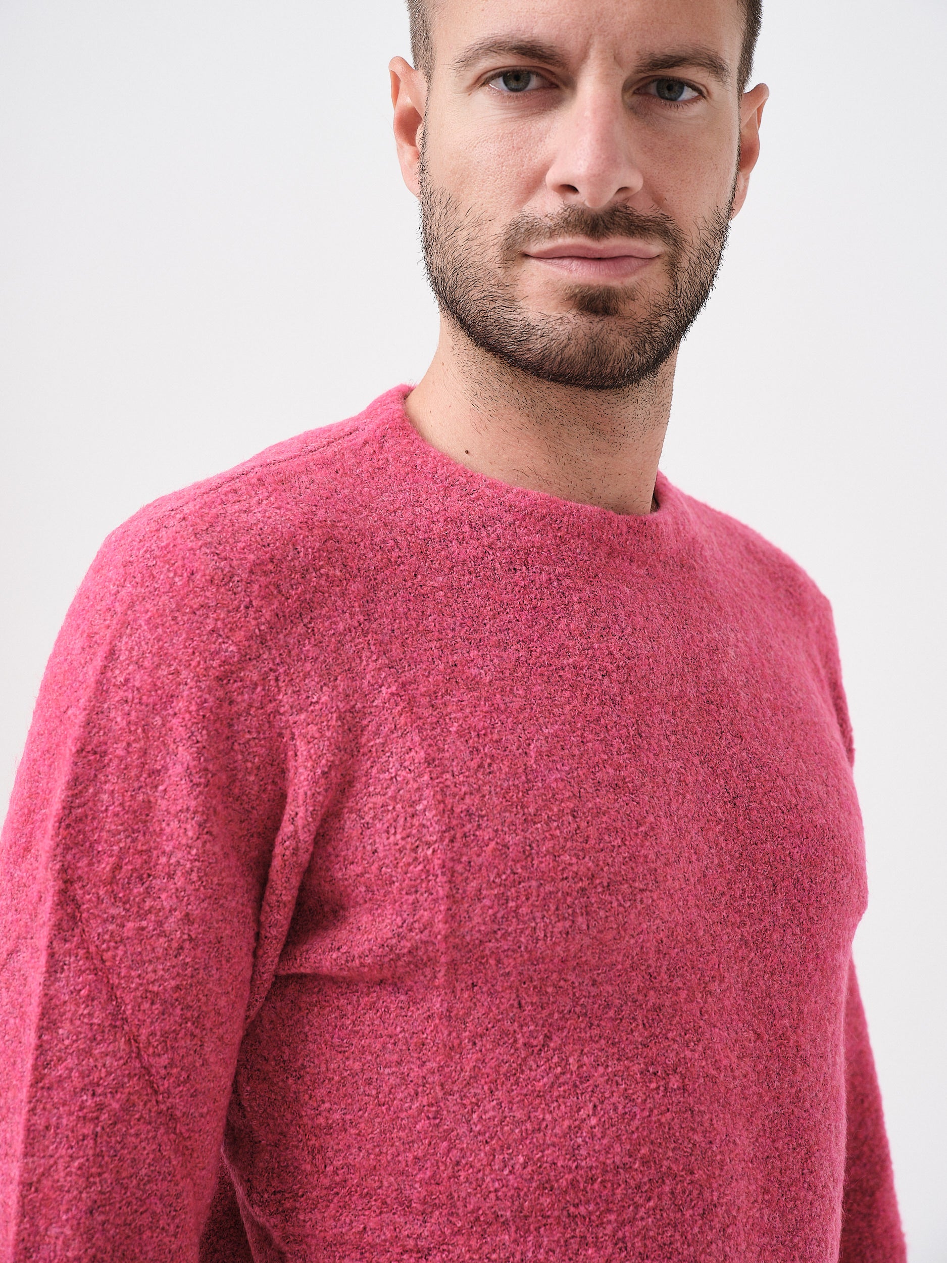 MIKE - MAGLIONE IN LANA MERINO - ROSA