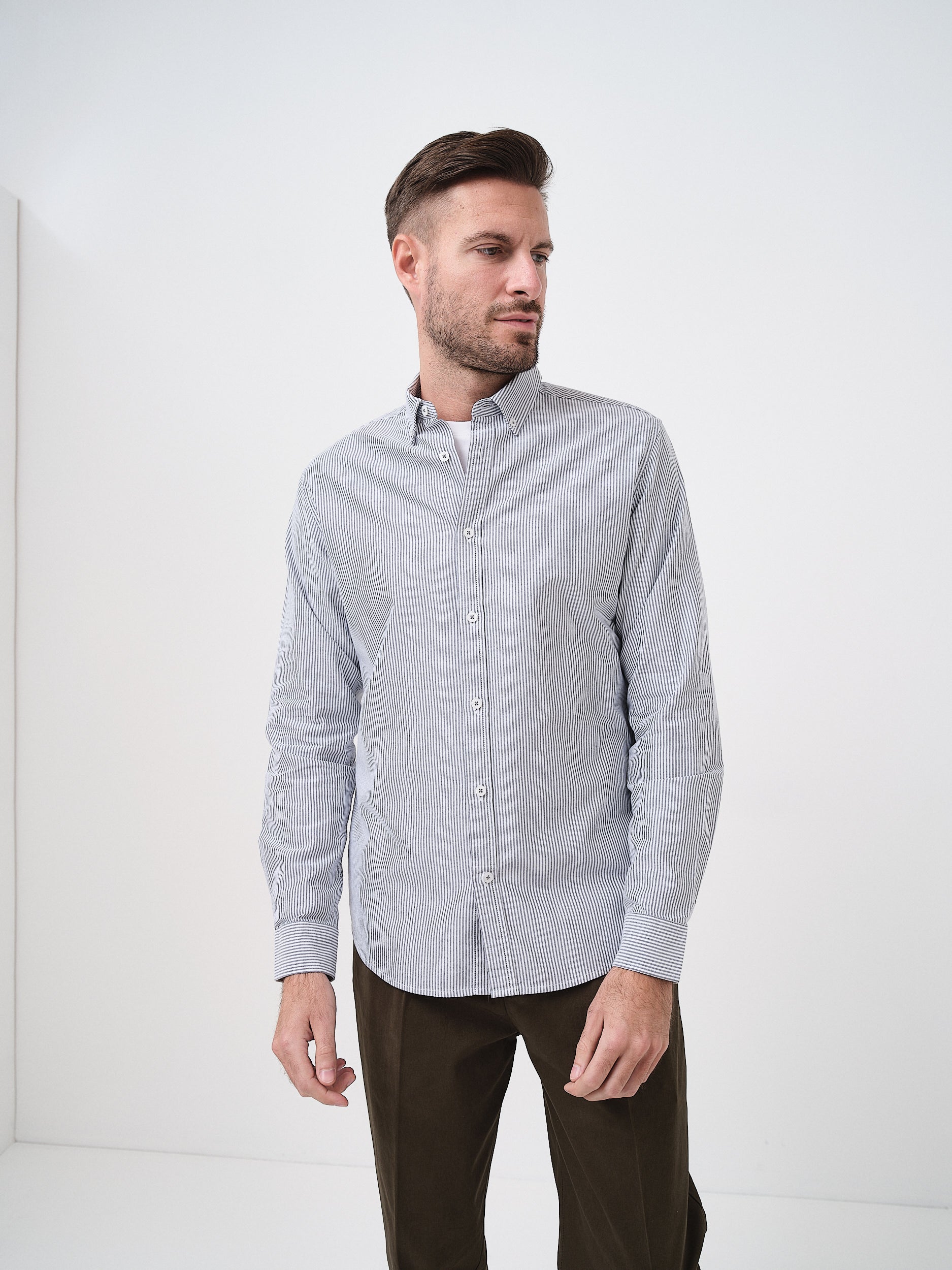 RIVIERA CAMICIA MANICA LUNGA - GRIGIO