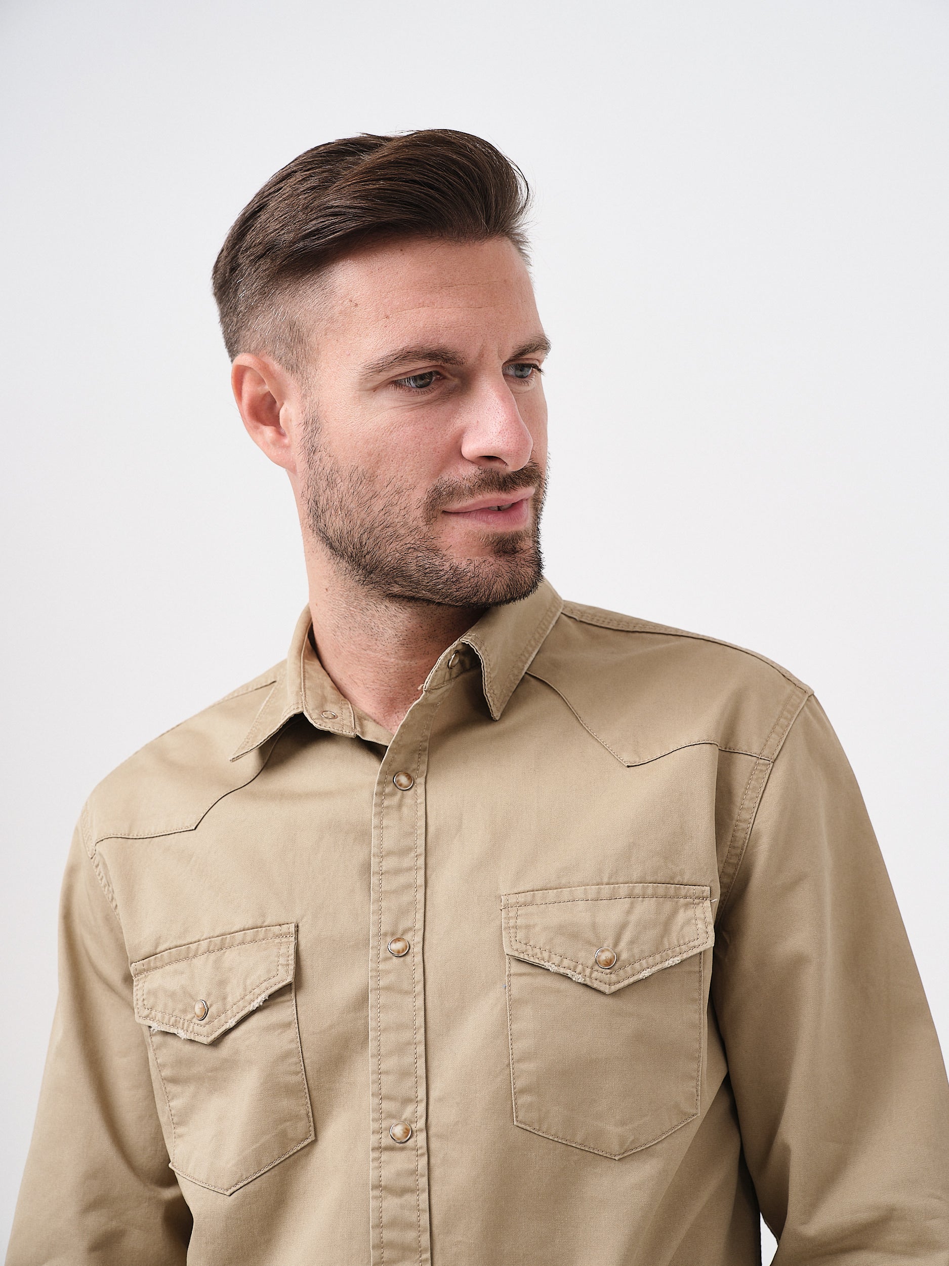 KANSAS - CAMICIA MANICA LUNGA - BEIGE